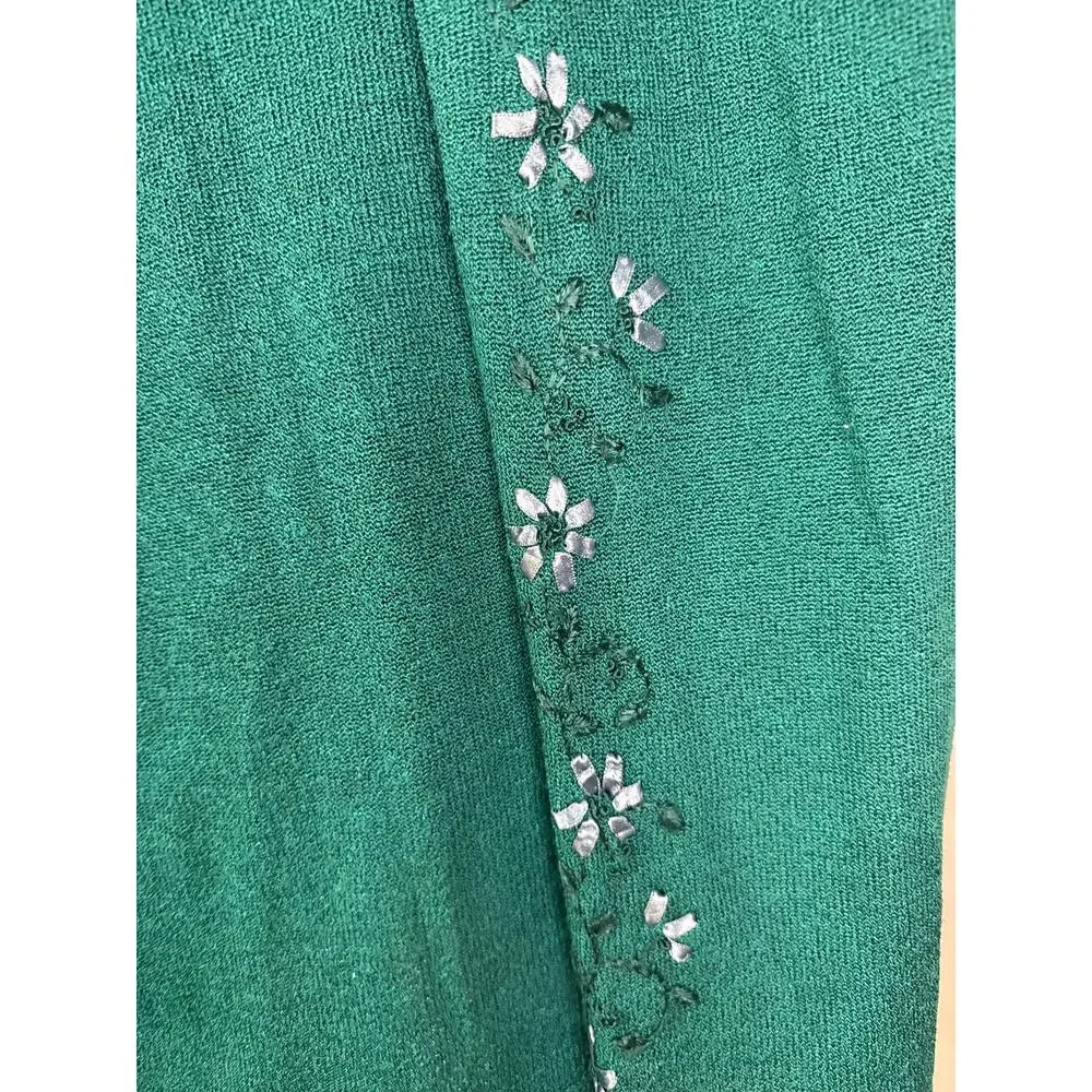 Sag Harbor Green‎ Inlay Sweater Women's Size Large